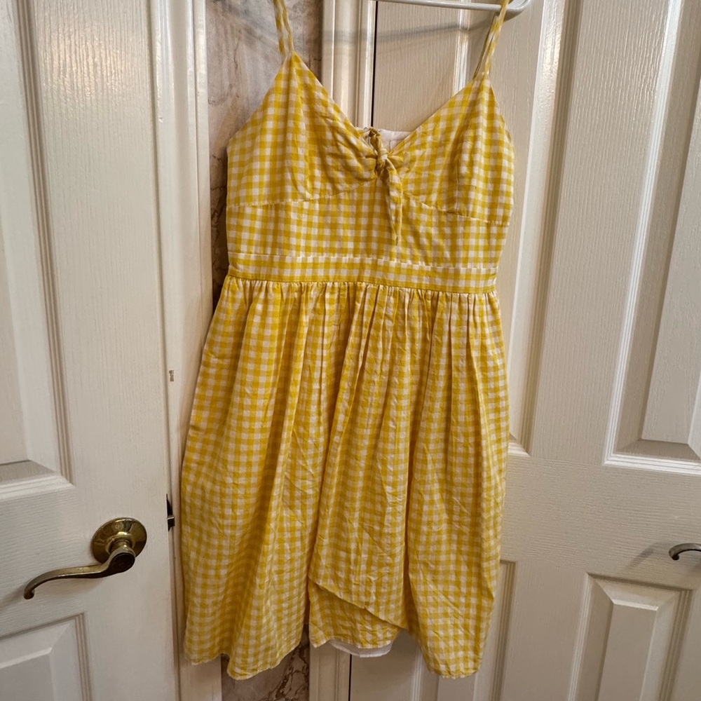 Endless Rose Yellow Gingham Midi Dress
